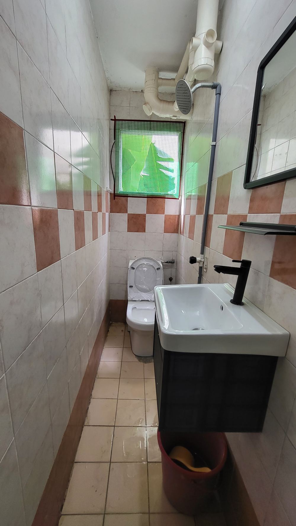 Finished bathroom with vanity